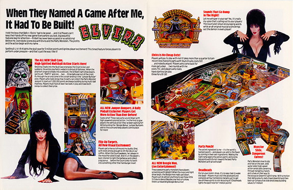 Elvira and the Party Monsters Pinball Flyer